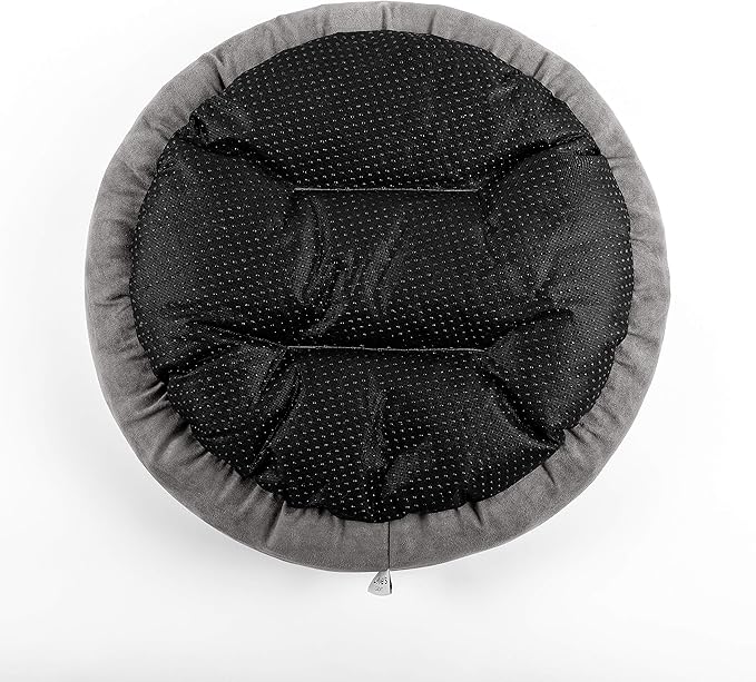 Love's cabin Round Donut Cat and Dog Cushion Bed, 20in Bed for Cats or Small Dogs, Anti-Slip & Water-Resistant Bottom, Super Soft Durable Fabric Pet Beds, Washable Luxury Cat & Dog Bed Gray