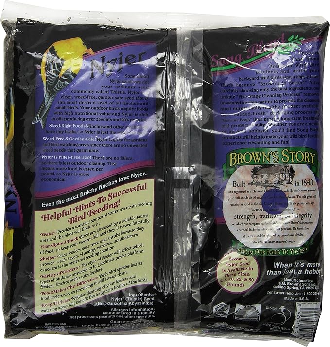 F.M. Brown's Song Blend Nyjer Thistle Seed for Pets, 2-Pound