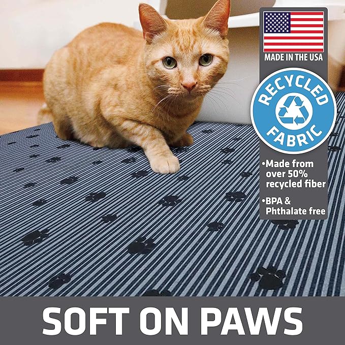 Drymate Cat Litter Box Mat, Litter Trapping Mat, Waterproof, Urine-Proof, Absorbent, Machine Washable, Soft on Paws, Contains Mess, Protects Floors, Kitten Supplies, Dark Grey, 28x36 XL, 2-Pack