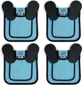 DOWN UNDER OUTDOORS 4 Pack Medium-Large Saddles with Adjustable Straps, Poultry Saver, Protector, Apron, Supplies, Care Products (Blue)