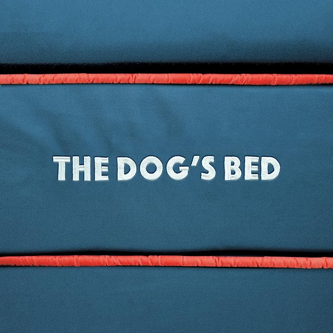 The Dog’s Bed Orthopedic Memory Foam Dog Bed Mattress, Oford Fabric, Blue with Red Trim, Small, 4-Inch