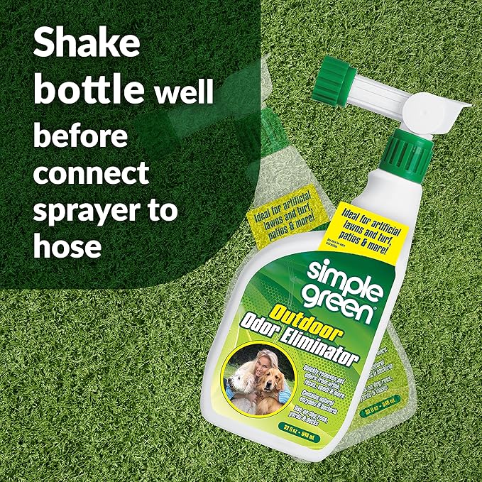 Simple Green Outdoor Odor Eliminator for Pets, Dogs, 1 gallon Refill - Ideal for Artificial Lawns & Patio, Milky White (Pack of 2)