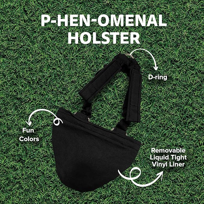 Hen Holster Bikini Diaper, Bird Diaper & Harness for Hens, Roosters, Ducks, Geese - with Removable Vinyl Liner, Adjustable Fit for Outdoor Adventures & Indoor Use - Easy to wear - S/M, Black