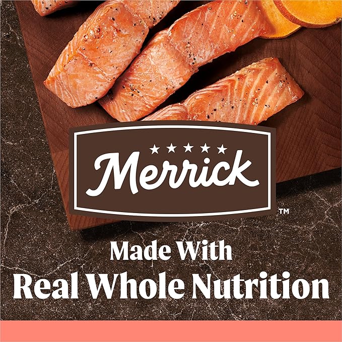 Merrick Premium Grain Free Dry Adult Dog Food, Wholesome And Natural Kibble With Real Salmon And Sweet Potato - 22.0 lb. Bag