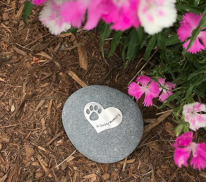 Comforting Dog Memorial Gift - Sympathy or Condolence Gift for Loss of Pet - in Loving Memory Stone by Whitney Howard Designs